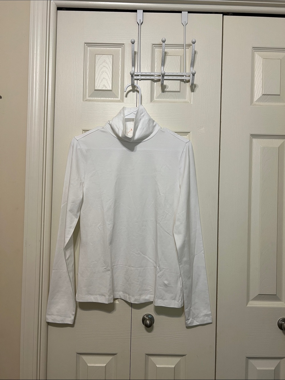 Pact Organic cotton, White Long-Sleeve Turtleneck Top. Brand new.